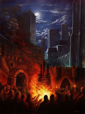 Ilustración de portada de la primera aventura de la trilogía para Aventuras en la Marca del Este
